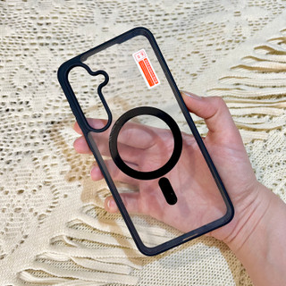 قاب گوشی سامسونگ S24 FE شفاف مگ سیف اورجینال Magnetic - مشکی